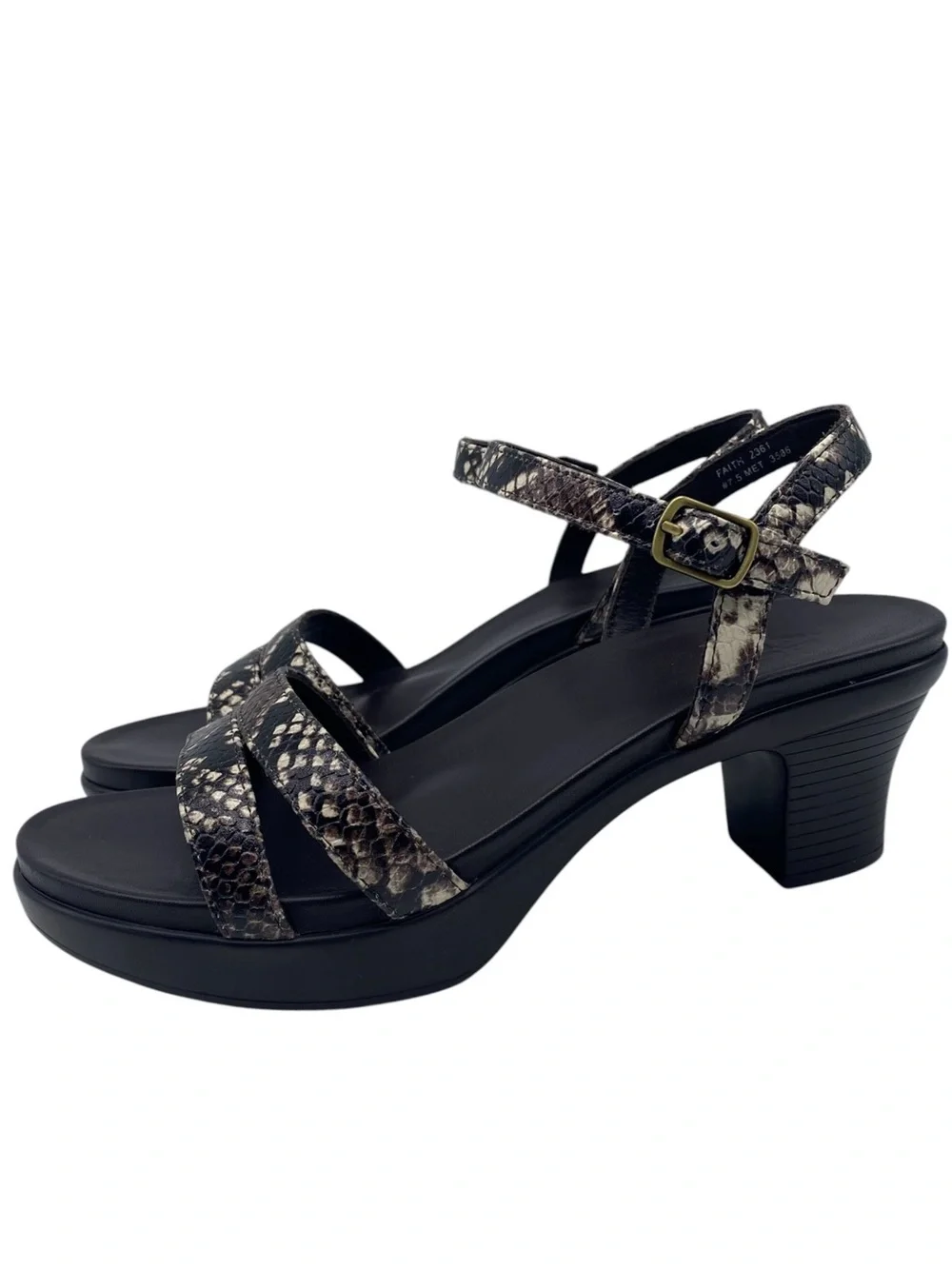 Abeo Womens Shoes Faith Sandals Sz 7.5 Brown Snake Leather Metatarsal High Arch